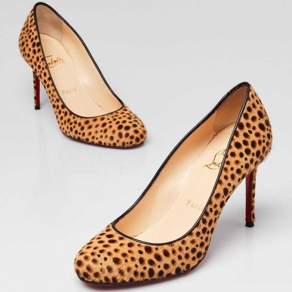 Christian Louboutin Leopard Print Calf Hair Simple 85 Pumps Size 5.5/36 - Picture 2 of 5